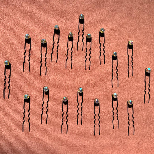 Premium Crystal Gold Tone Hair Pins