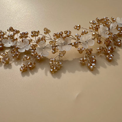 Amber Blossom Hair Vine — Bridal & Festive Hair Accessory