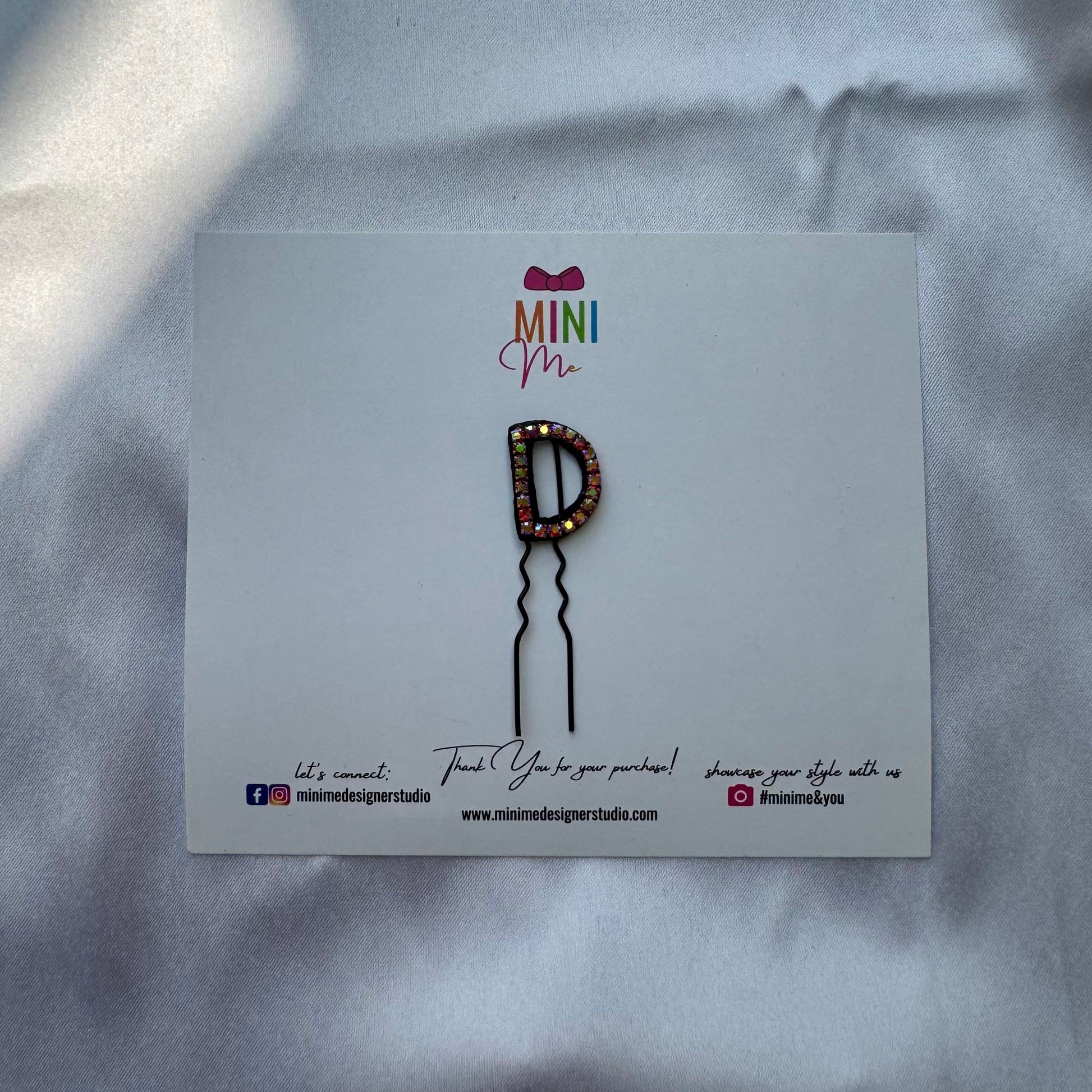 Custom Name Multi-Color Crystal Letter Clips (Small)