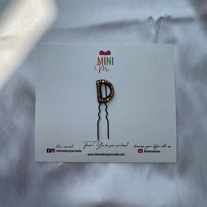 Custom Name Multi-Color Crystal Letter Clips (Small)