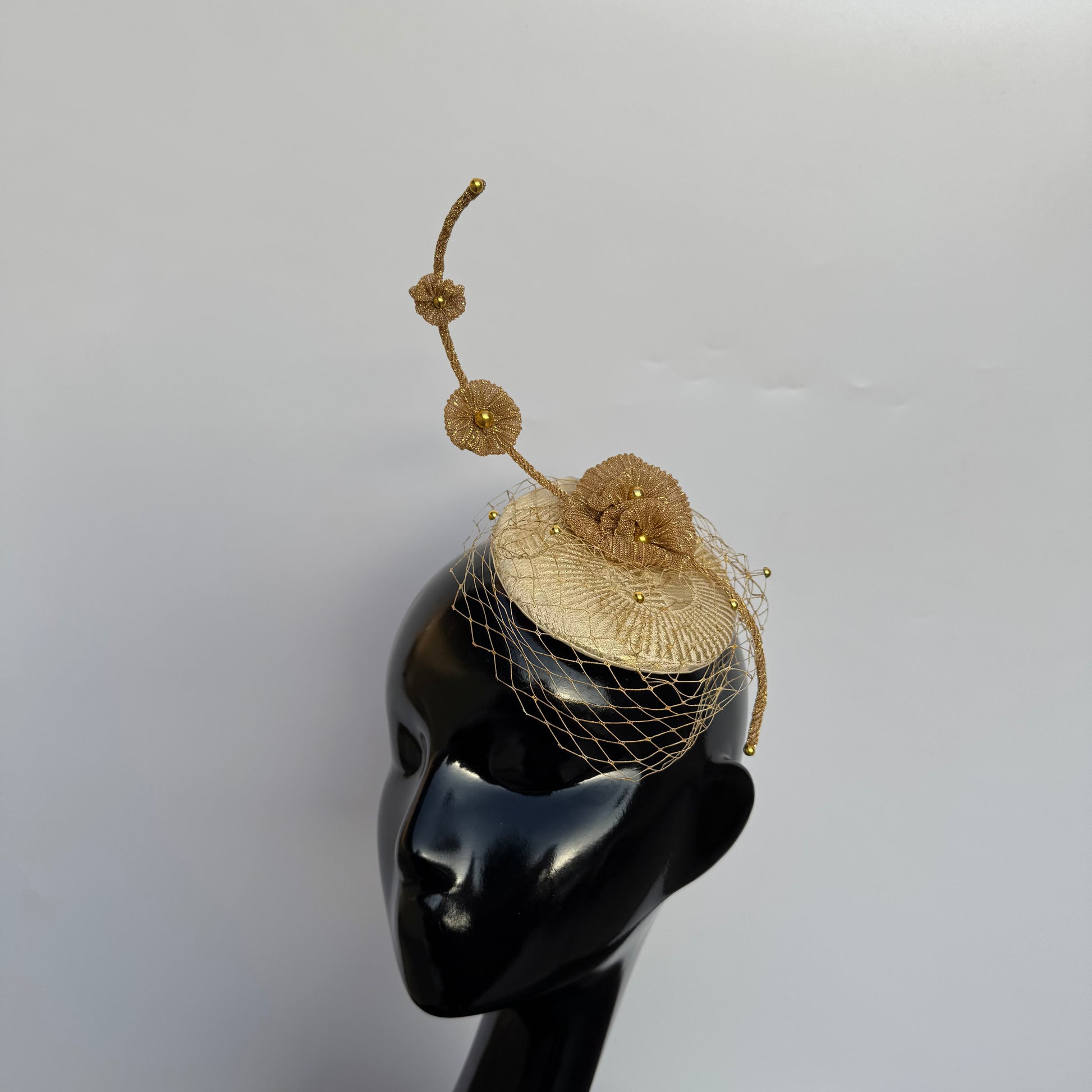 Golden Bloom Fascinator Hat Headpiece