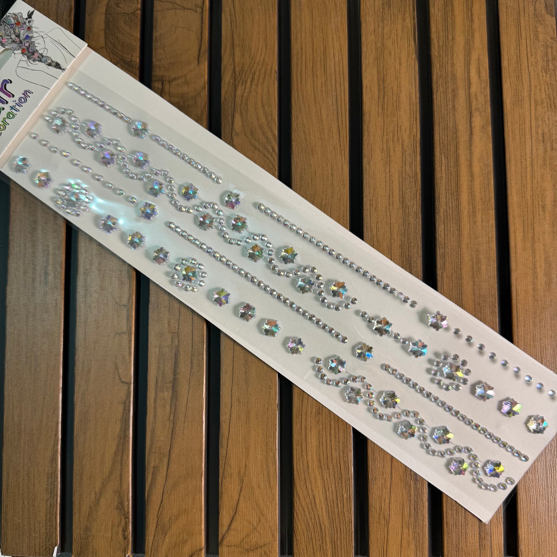 Pearl Butterfly & Stars 3D Hair Sticker Sheet | Self-Adhesive