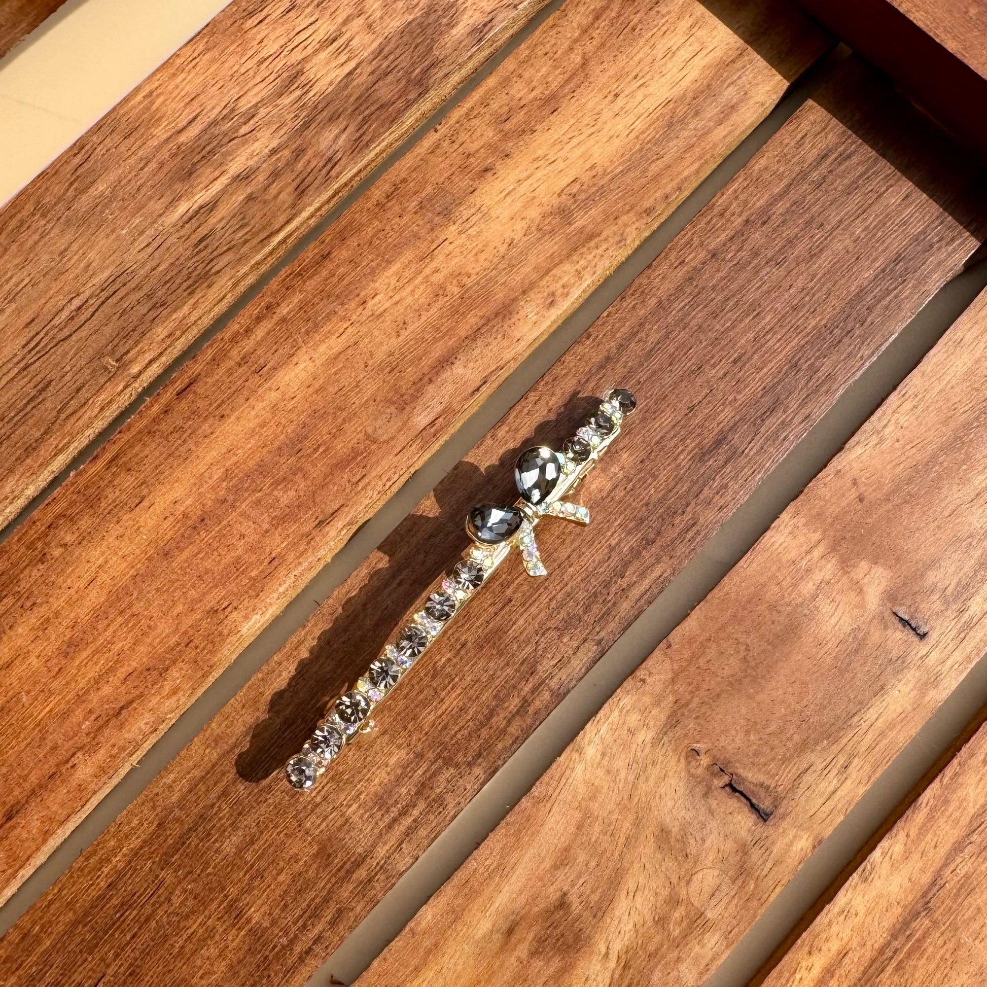 Bold grey-black gems hair clip