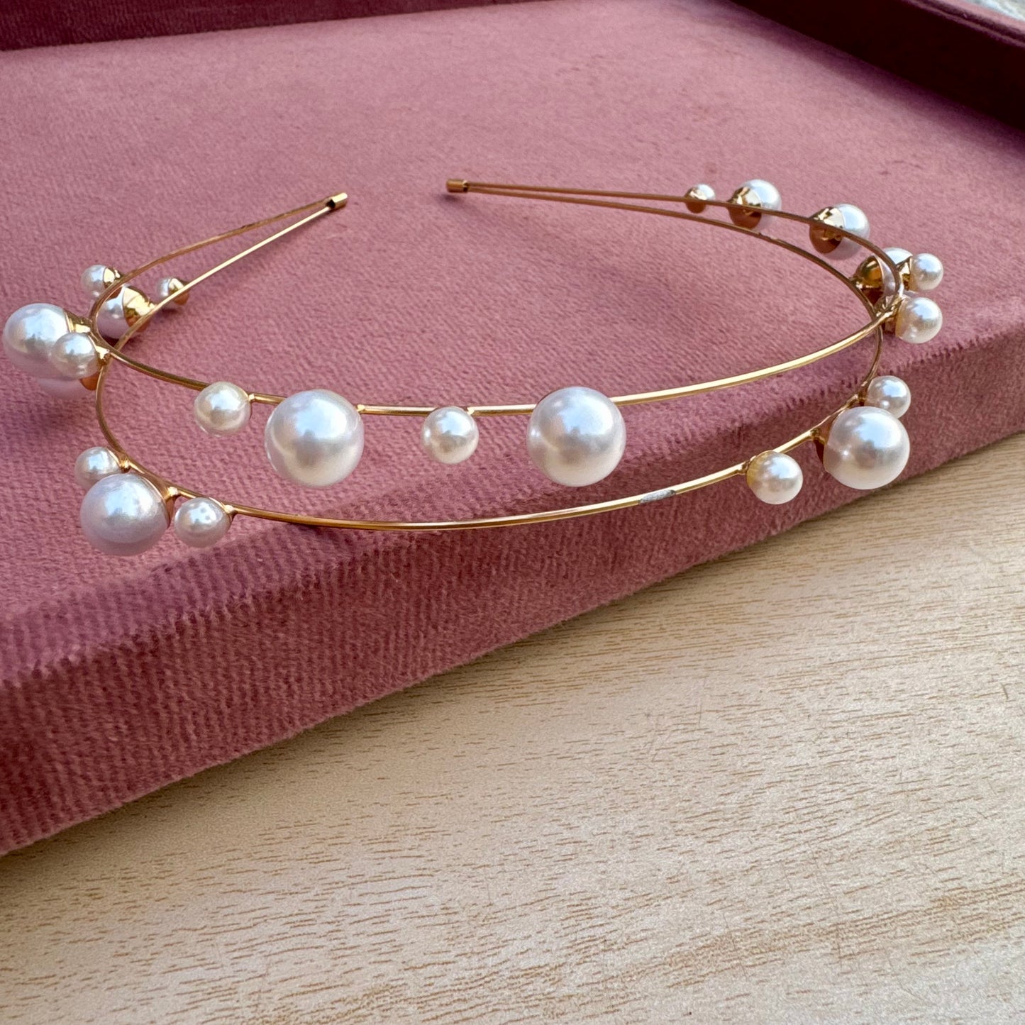 Floating Pearl Bridal Halo Headband