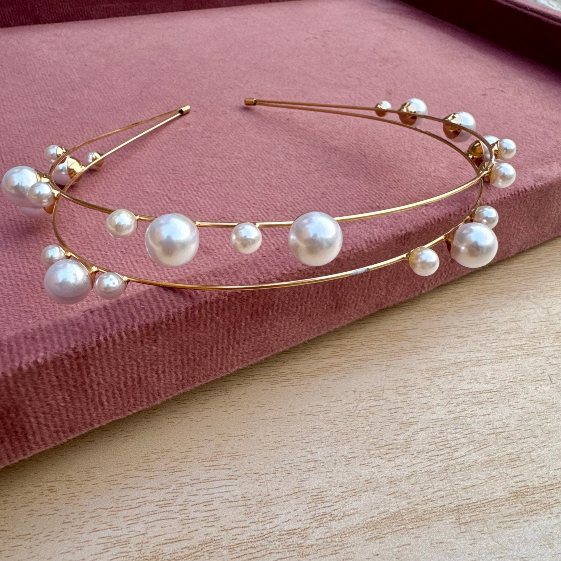Floating Pearl Bridal Halo Headband