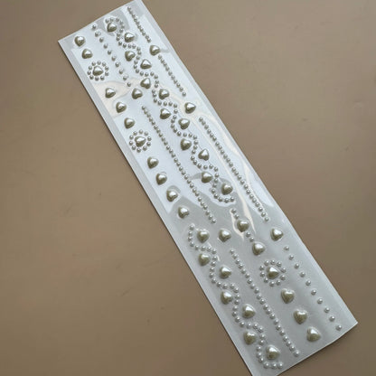 Pearl Heart Self-Adhesive Hair Stickers