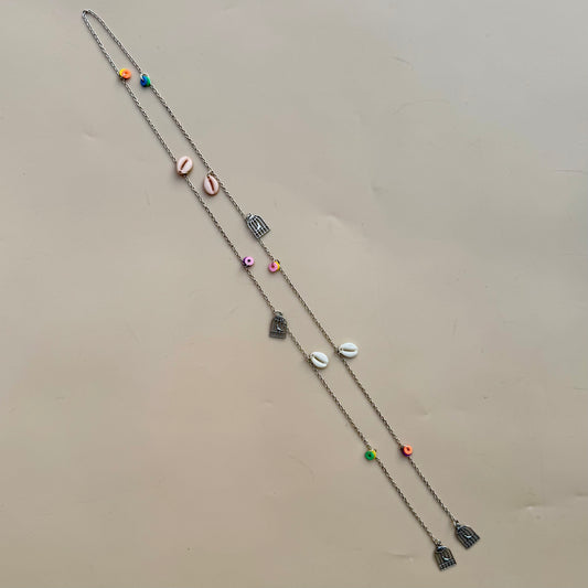 Shell & Charm Silver Hair Chain