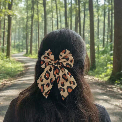 Animal Print Pigtail Bow