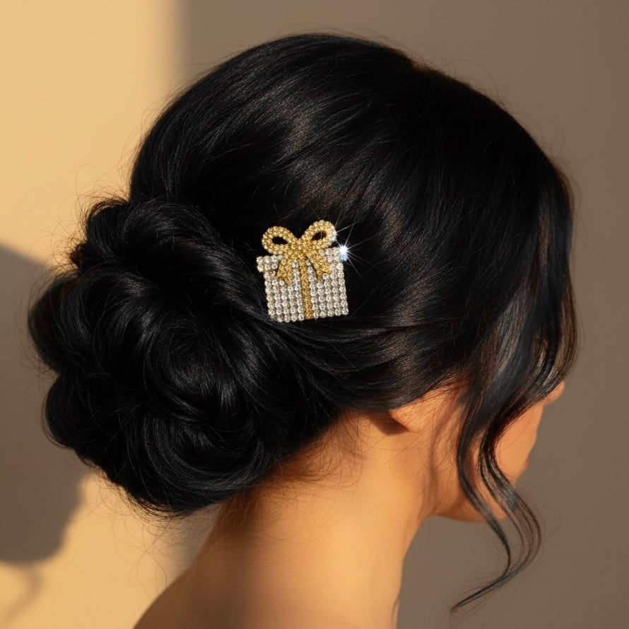 Crystal Gift Box Hair Pin - 2 Options