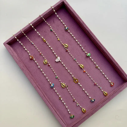 Lotus & Shell Pearl Bridal Hair Chain | Cascading Bun Accessory