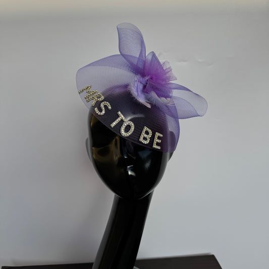Personalised Purple Fascinator Hat for Photoshoots