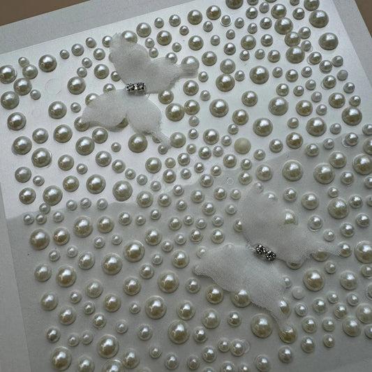 Pearl Butterfly 3D Self-Adhesive Hair Sticker Sheet