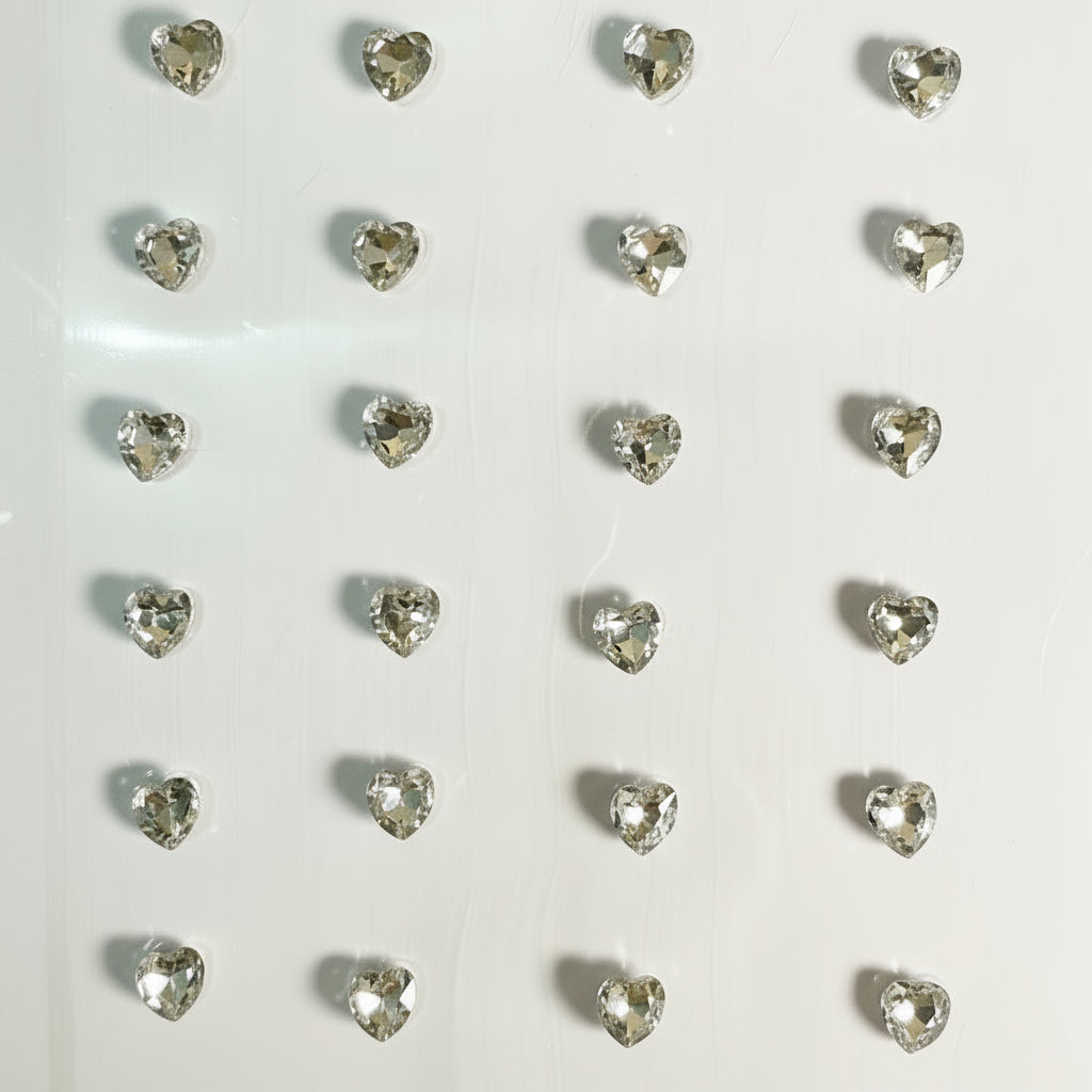 Crystal Heart 3D Hair Sticker Sheet
