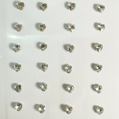 Crystal Heart 3D Hair Sticker Sheet