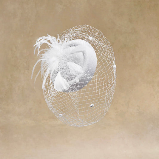 White Luxe Bridal Hat | Woman Hair Accessories