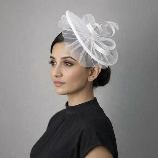 WILD CHERVIL White Cocktail Hat