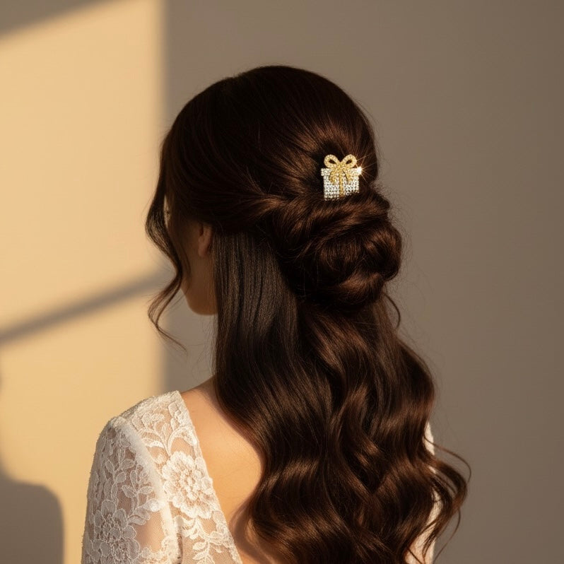 Crystal Gift Box Hair Pin - 2 Options