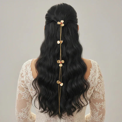 Golden Flowers Choti Hair Chain
