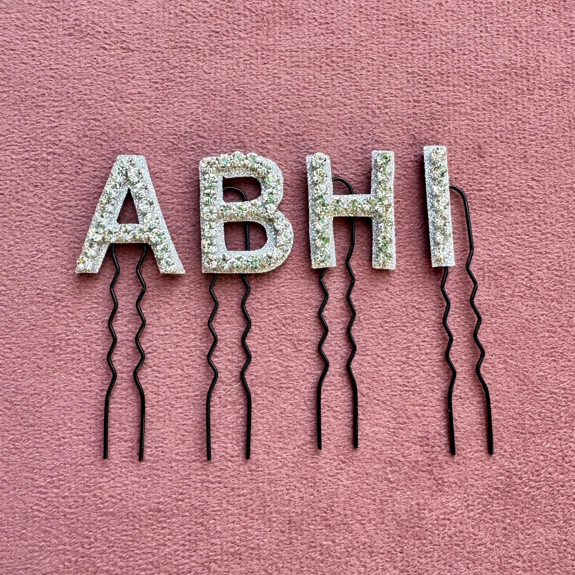 Silver Crystal Luxe Letter Hair Pin