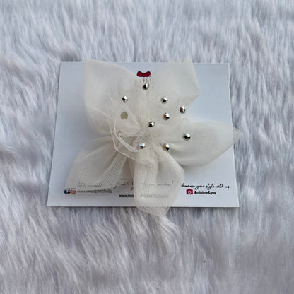 White Twilight Petals Hair Clip | Designer Hair Accessories