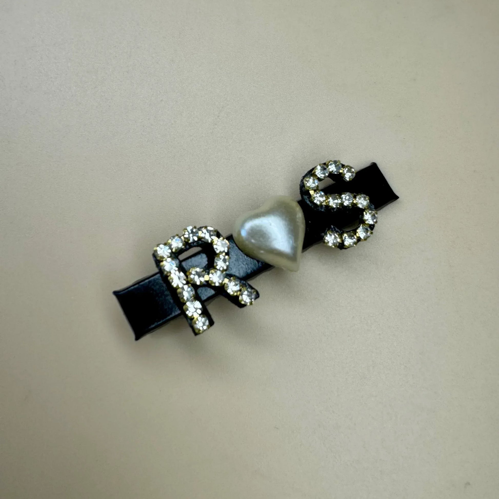 Custom Name Initials with Heart Hair Clip