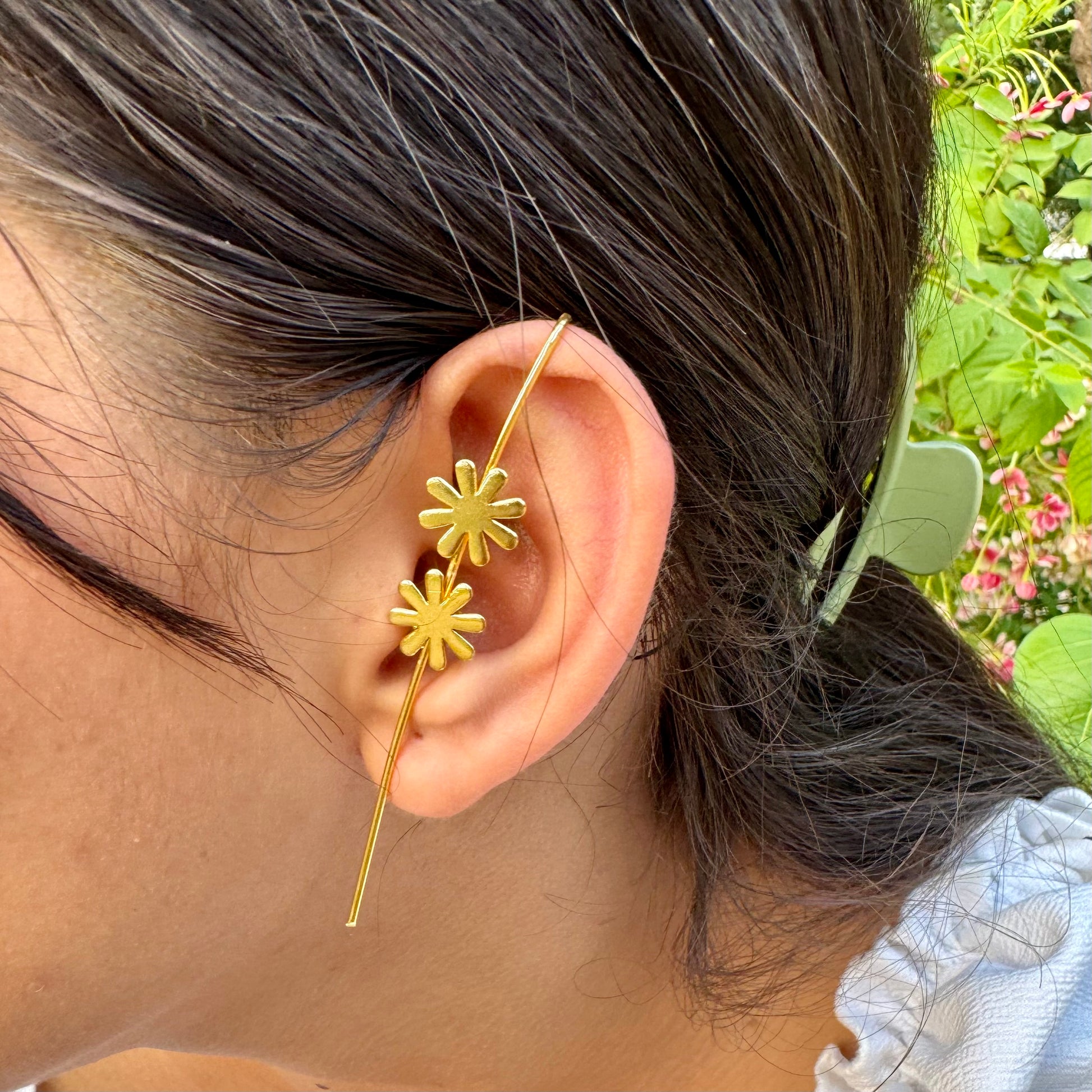 Sunbeam Bloom Ear Cuff | Gold Floral Ear Accessory for Women