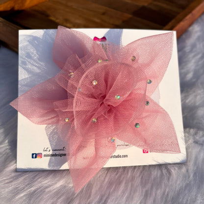 Onion Pink Twilight Petals Floral Hair Clip