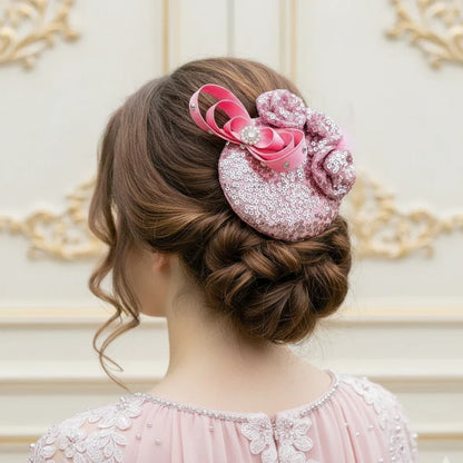 Dreamy Pink Aurora Fascinator Hat