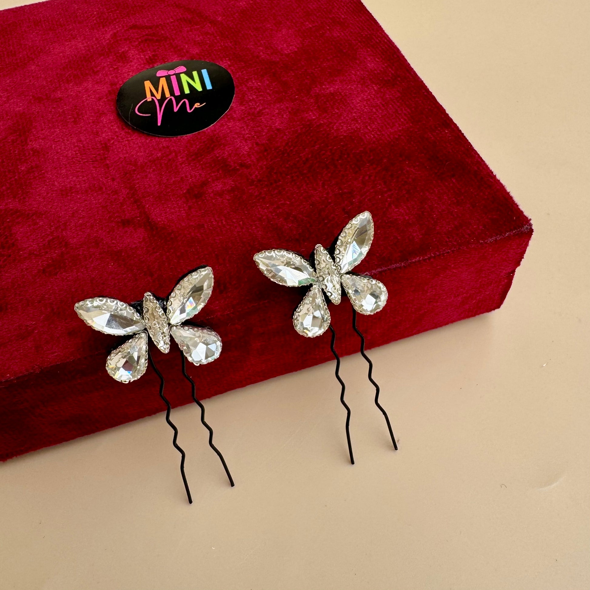 Crystal Butterfly Hair Pins (Set of 2)