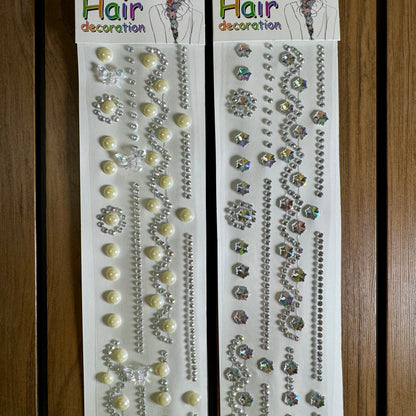 Pearl Butterfly & Stars 3D Hair Sticker Sheet | Self-Adhesive