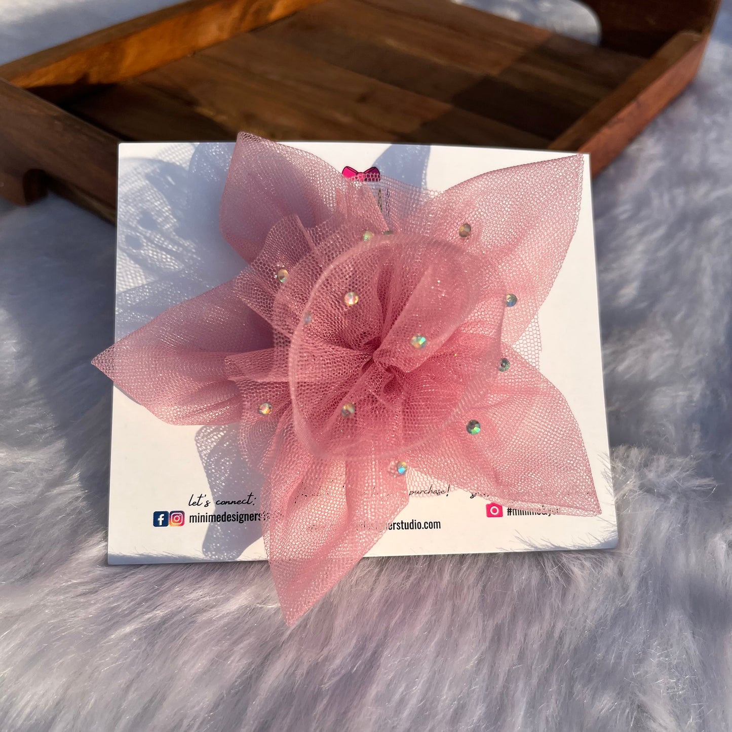 Onion Pink Twilight Petals Designer Hair Clip
