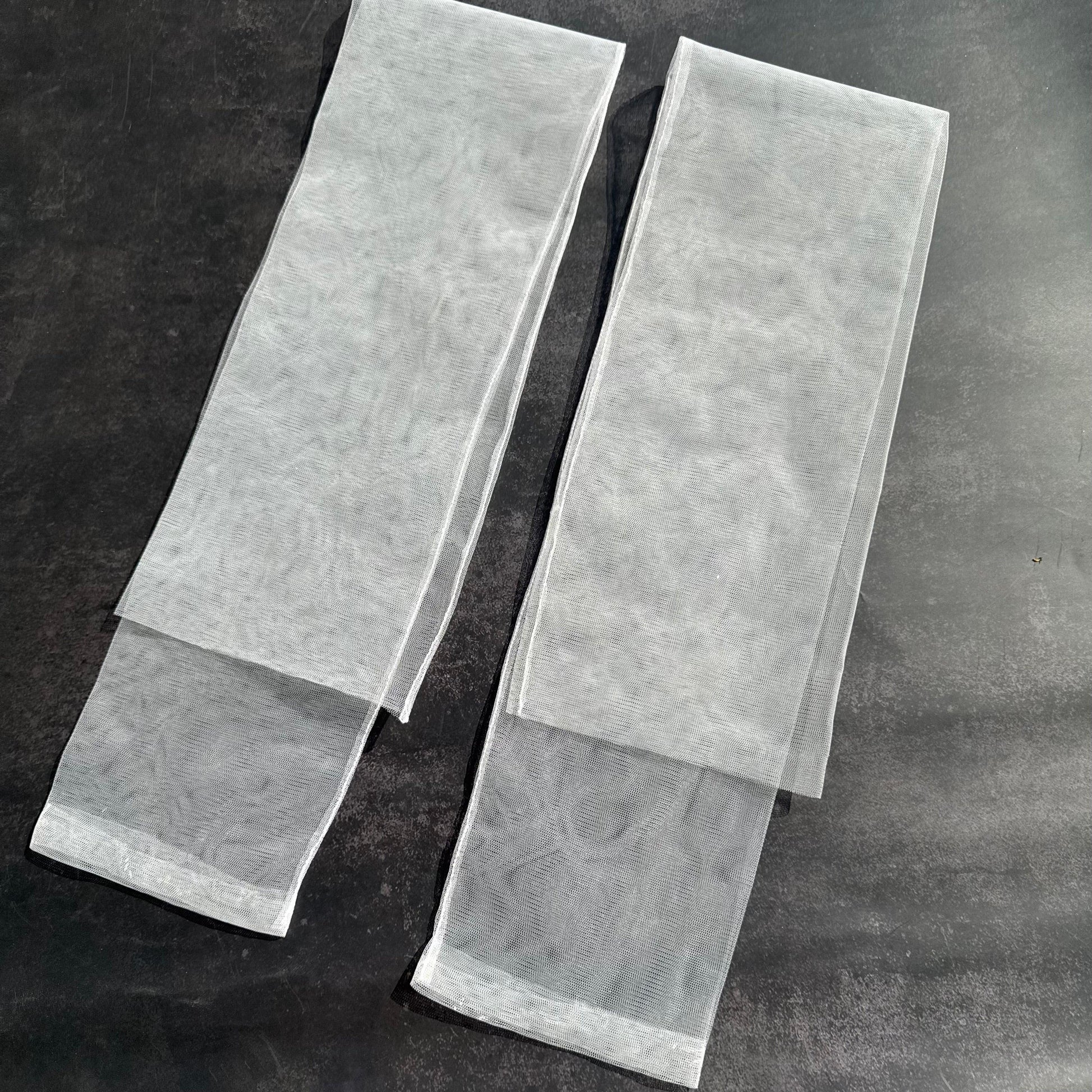 White Sheer Mesh Sleeve Gloves – Fingerless Opera Style