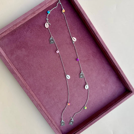 Shell & Charm Silver Hair Chain