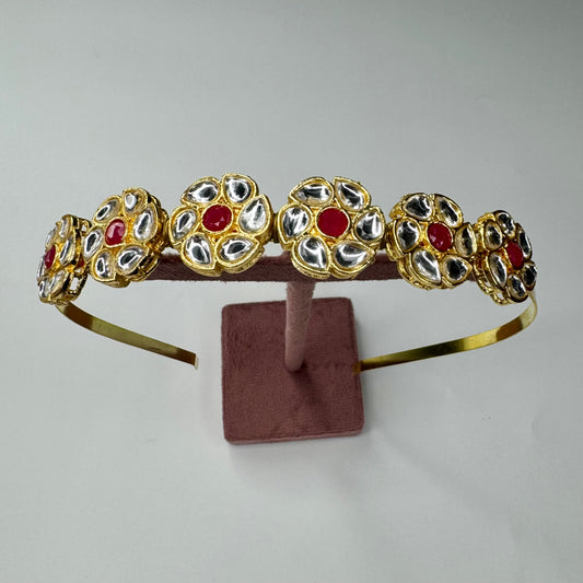 Ruby Floral Kundan Hairband