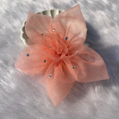 Peach Twilight Flower Hair Clip