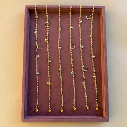 Celestial Moon & Star Bridal Hair Chain
