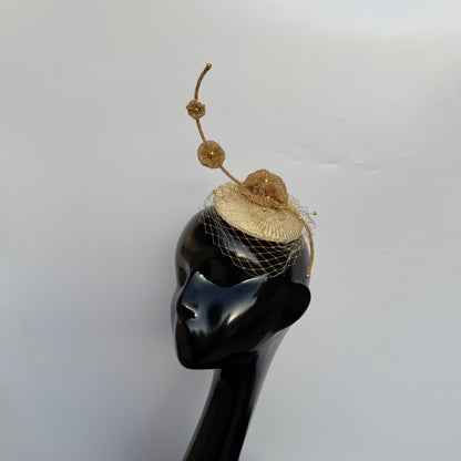 Gold Veil Fascinator Hat Headpiece