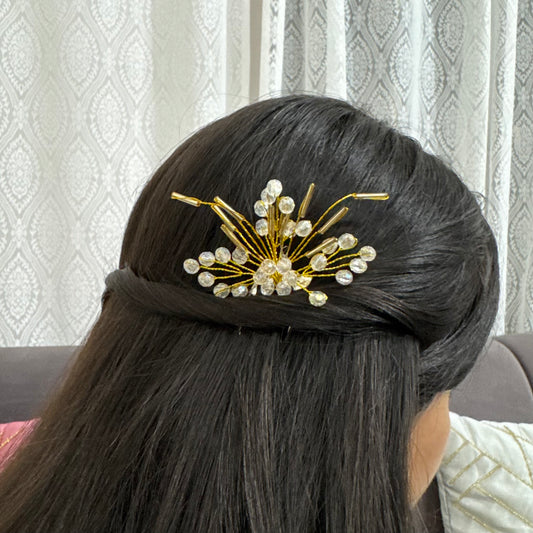 Noor Jhalak Champagne Glow Crystal Hair Comb Pin