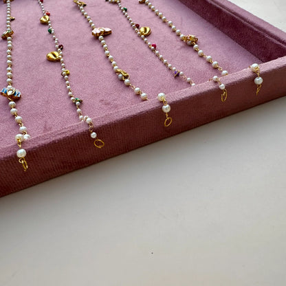 Lotus & Shell Pearl Bridal Hair Chain | Cascading Bun Accessory