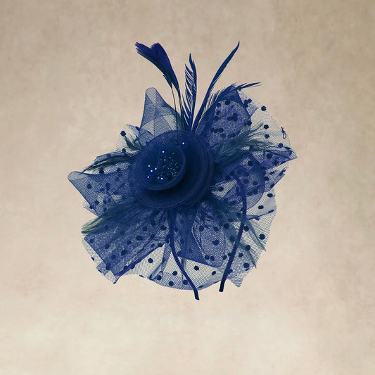 Blue Luxe Cocktail Hat Hair Clip