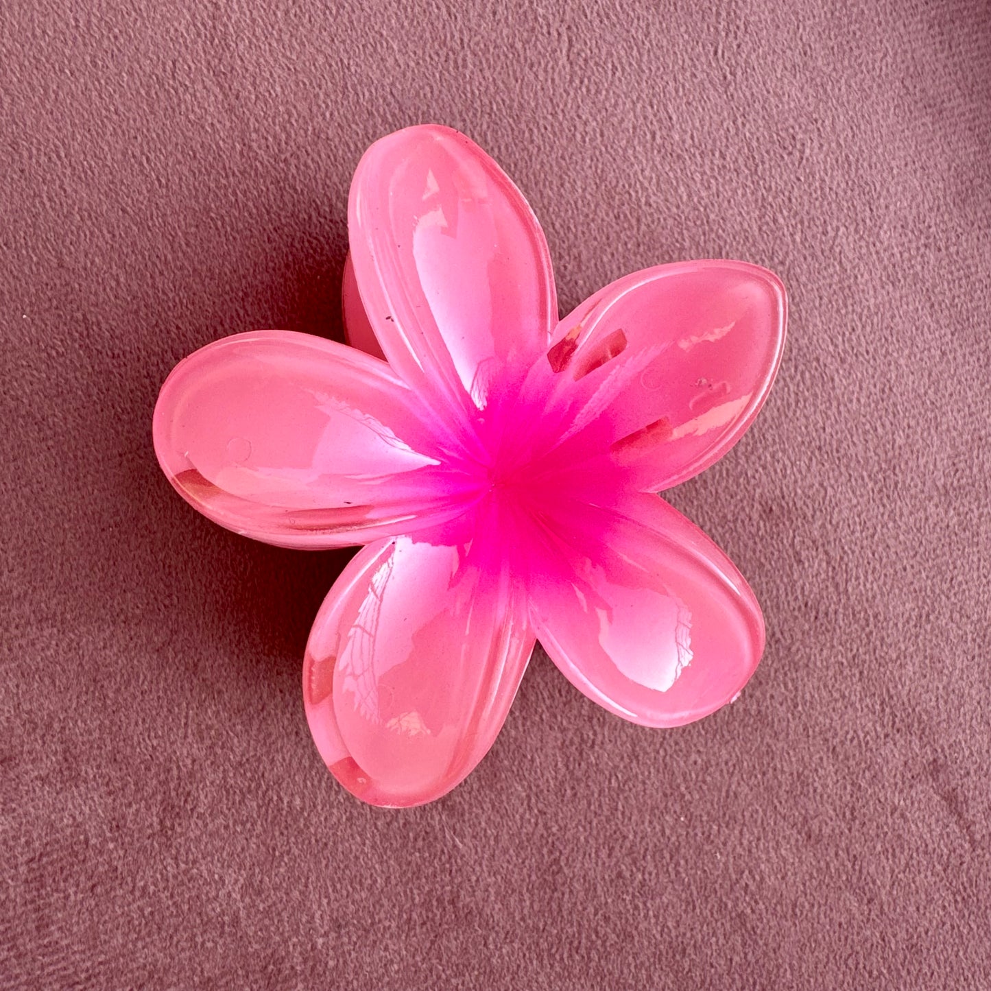 Pink Flower Claw Clip