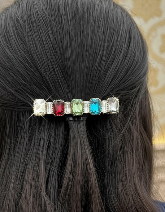 Multicolor Crystal Barrette Hair Clip