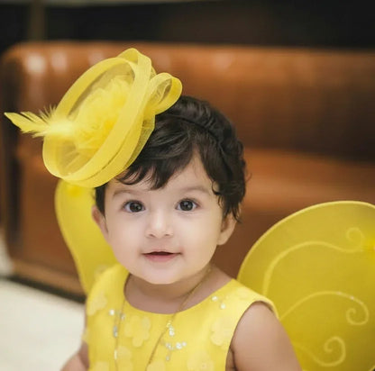Yellow Feather Fascinator