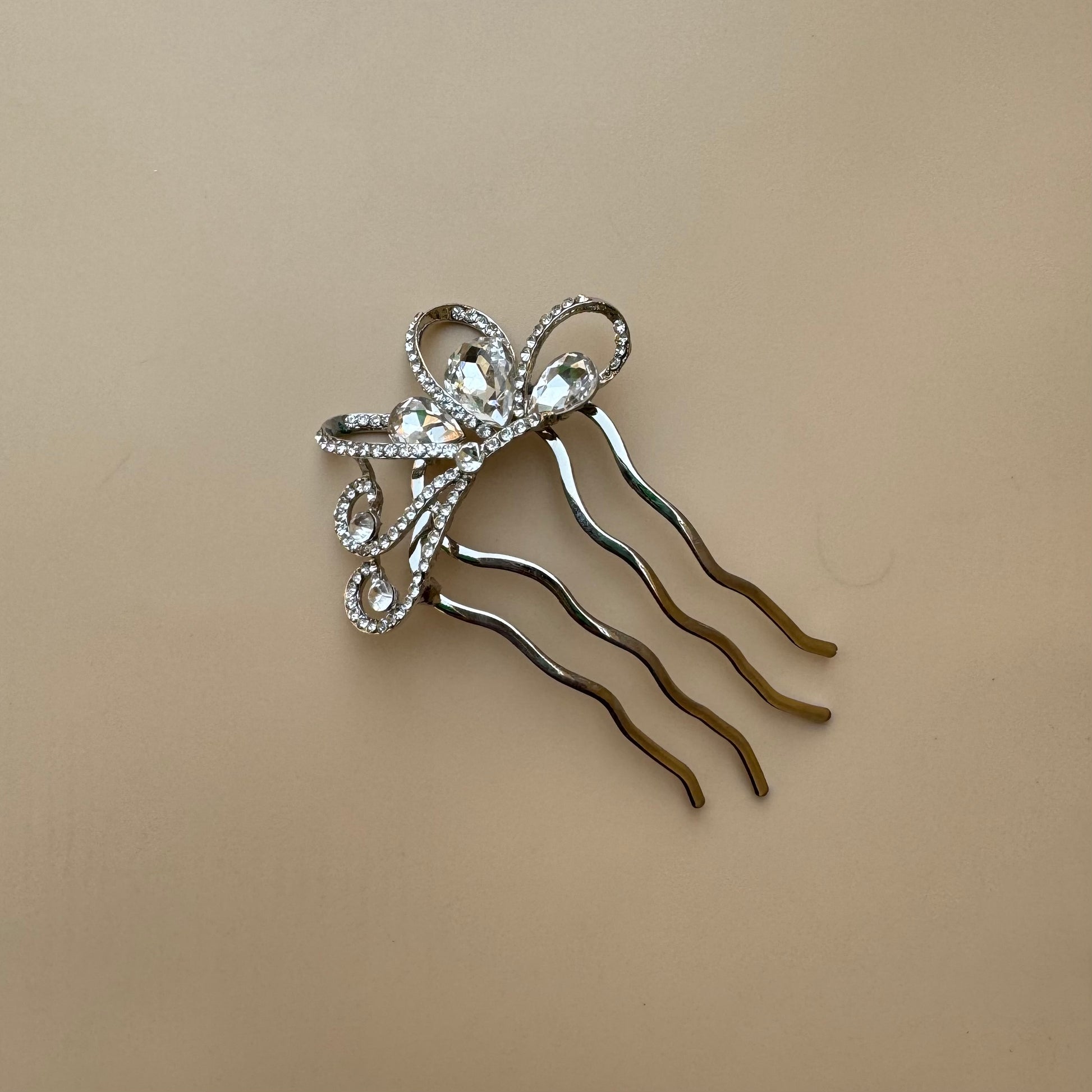 Silver Crystal Crown French Hair Pin