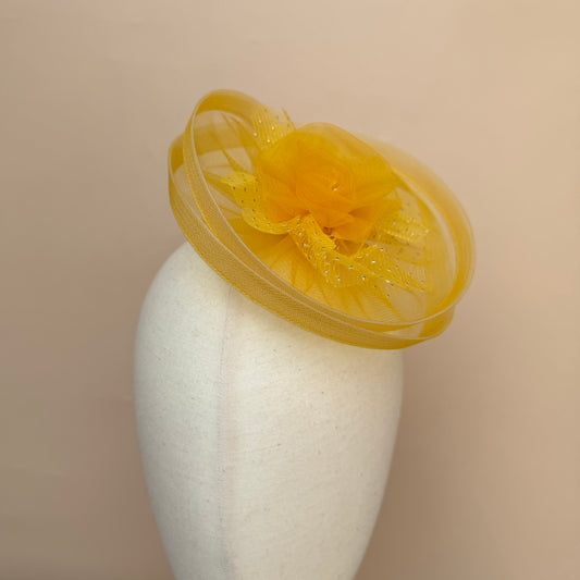 Sunlit Sparkle Yellow Fascinator Hat
