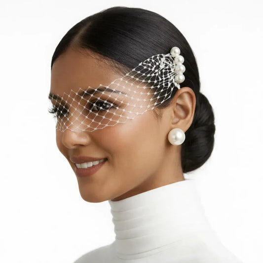 Pearl White Birdcage Eye Veil