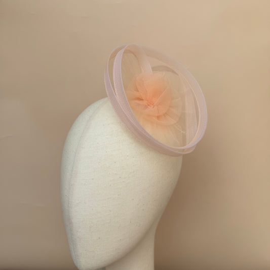 Whispering Elegance Pastel Peach Fascinator Hat