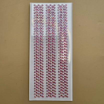 Rhinestone Pink Bling Hair Sticker | Self-Adhesive