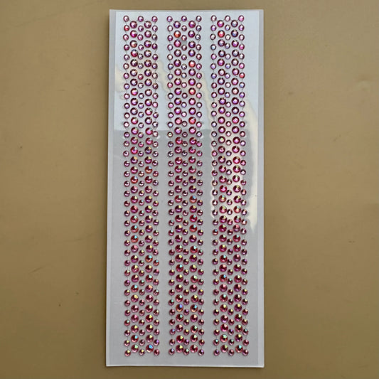 Rhinestone Pink Bling Hair Sticker | Self-Adhesive