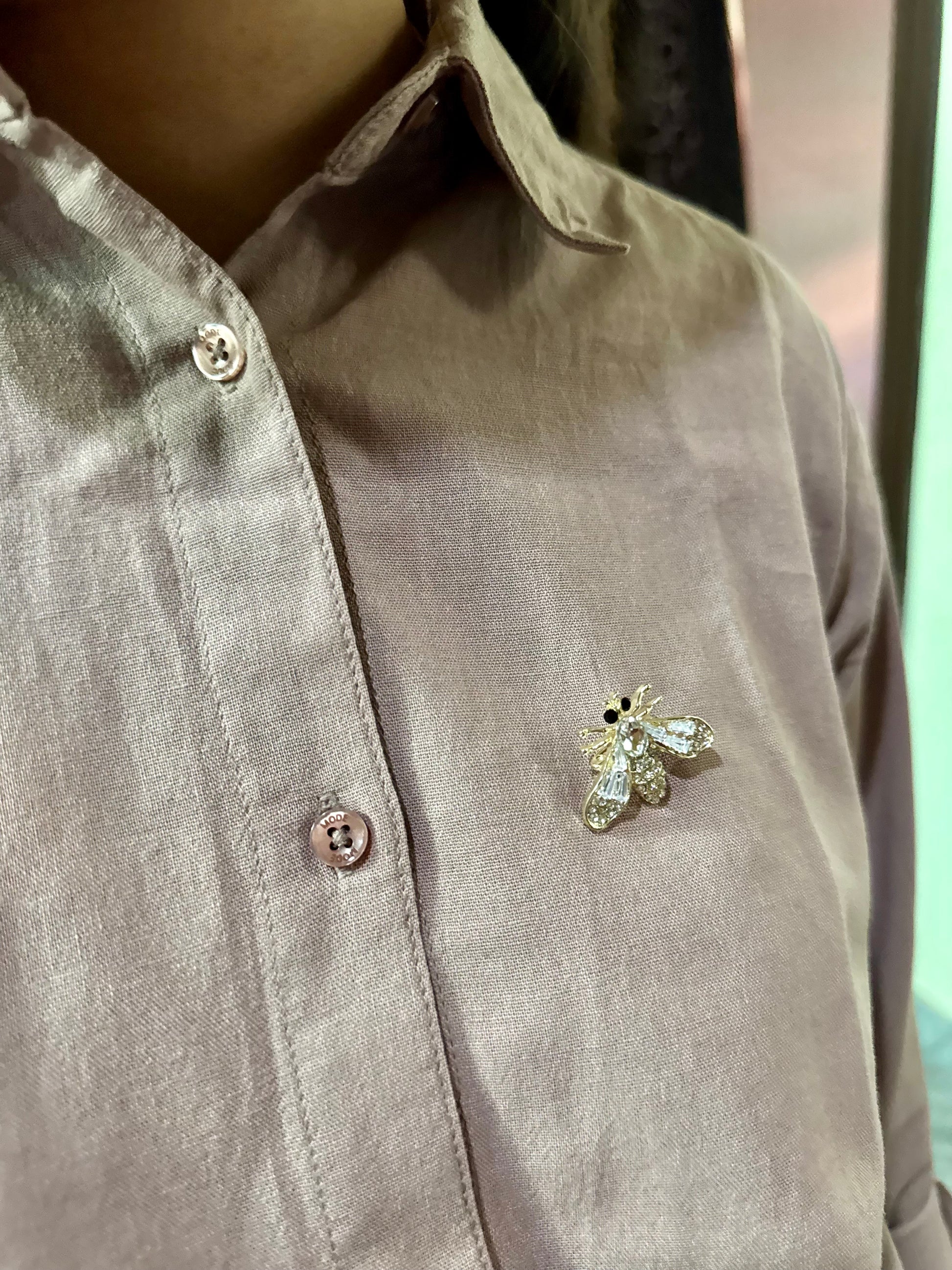 Crystal Bee Hair Sherwani Brooch for Groom Men